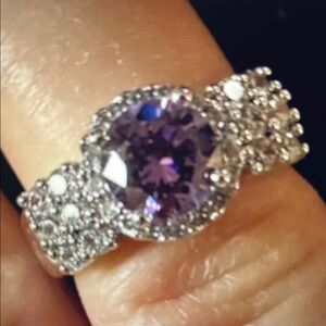 Elegant Purple and Silver Women's Ring